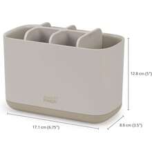 Easy-Store Compact Toothbrush Holder Caddy, Bathroom Storage Organizer, Grey/White, Regular Size - 米白色 - 查看 5