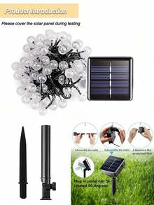 1 Set Solar Bubble Ball Lichterkette, geeignet für Garten, Feiertage, Weihnachtsbaum, Rasen, Terrasse, Veranda, Camping, Pavillon, Bar, Hochzeit, Pool, Party Dekoration, 8 Beleuchtungsmodi, 20/50/100 LED Leuchten, warmweiß/farbig weiße Lichtoptionen - Solarbetriebene Seifenblasen - Übersicht 9