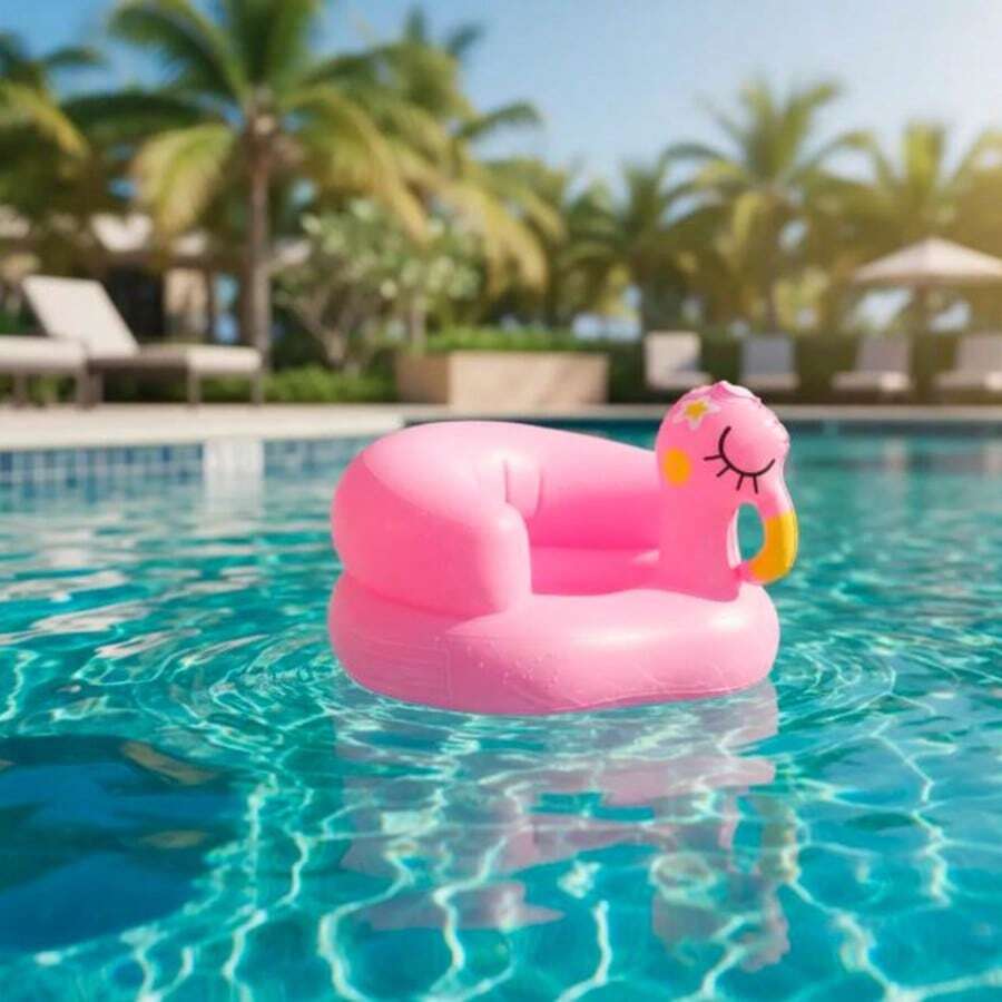 Juguete Salvavidas Inflable Infantil En Forma de Cisne para Bebé y Niños 46x26cm - Rosa - Ver 1
