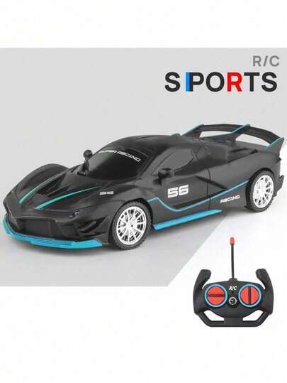 Carro de Control Remoto - Coche Control Remoto 1:18, Juguetes Regalo para Cumpleaños, Navidad, Vehículo Recargable Juguetes para Niños 4 a 12 Años (Negro)