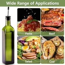 500ml Large Capacity Square Glass Oil Bottle, Suitable For Olive Oil, Soy Sauce, Vinegar And Other Liquid Seasonings; Tidy Kitchen Storage, Portable For Travel, Modern Kitchen Practical Oil Pouring Tool, More Efficient Cooking And Storage. - Multicolor - View 4