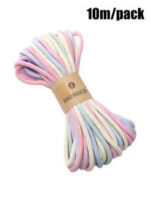 10M/Pack Hand Dyed Gradient Woven Rope - DIY Handmade, Gift Packaging, And Home Decoration Core Spun Rope - Soft And Durable Multi-Color Handmade Material, Bright Handmade Rope, Beading Cords & Threads - Gradient Braided Rope - View 14