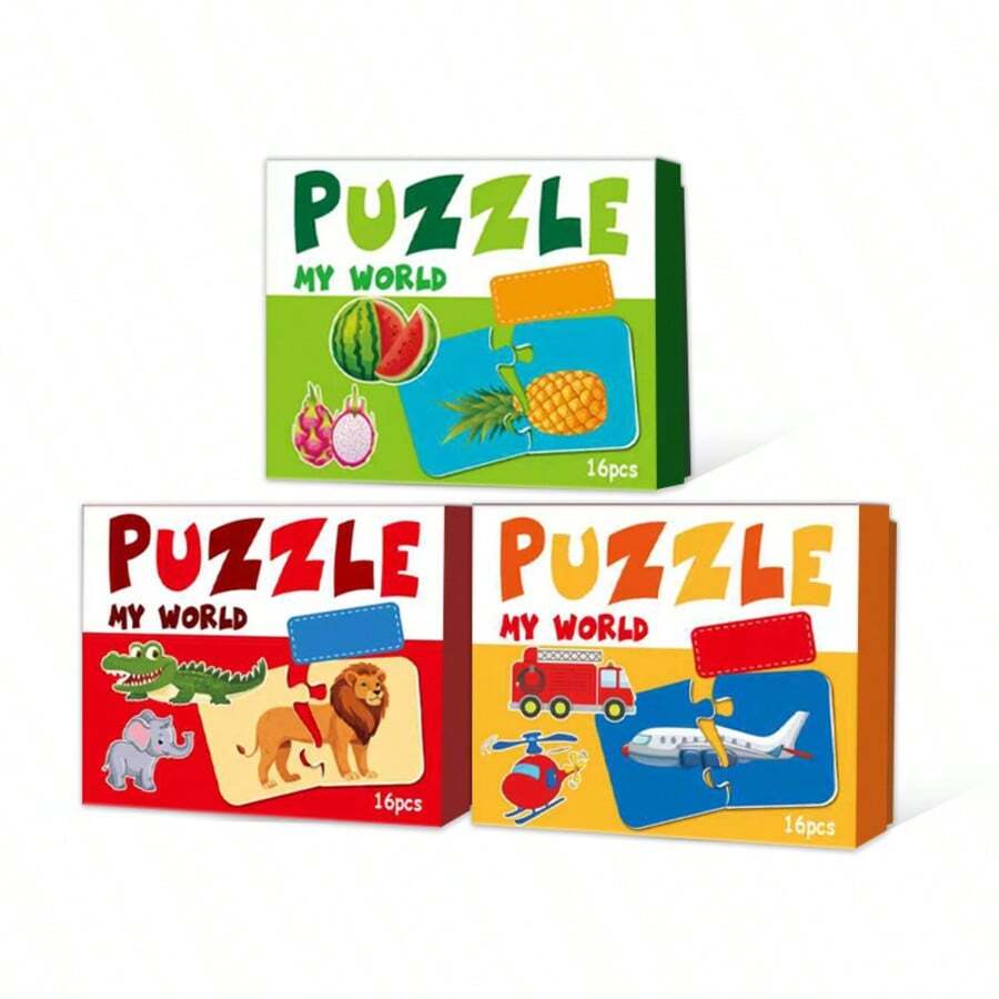 两片拼图，培养逻辑思维，桌面游戏，空间匹配 - 彩色 - 查看 1