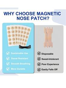 600/480/360/240/120 Magnetic Nsal Dilator, Nose Patches, Nsal Strips, Nsal Tapes, Sleep Nsal Dilator Patch Set - Designed To Increase Oxygen, And Nsal Breathing. Reduce Snoring, Nsal Relief, And Improve Sleep Quality, This Set Offers Snoring Solutions And Requires No Power Or Batteries.It Can Effectively Alleviate Snoring And Is A Great Gift For Back To School Season. - Square 600 stickers - 查看 3