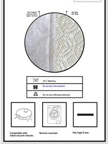 Tapis lavable à motif géométrique moderne - Tapis monochrome abstrait effet vieilli pour salon, chambre et décoration intérieure - 80x200 cm, 80x300 cm, 100x200 cm, 120x180 cm - Beige - Voir 8