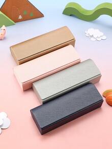 Hộp đựng kính bằng da PU 1 chiếc, có khóa cài nút bấm, vỏ cứng chống trầy xước, kiểu dáng thời trang dành cho cả nam và nữ, hộp đựng kính nhẹ, di động, phù hợp với kính đọc sách, nhiều màu sắc để lựa chọn. - Nhiều màu - Xem 1