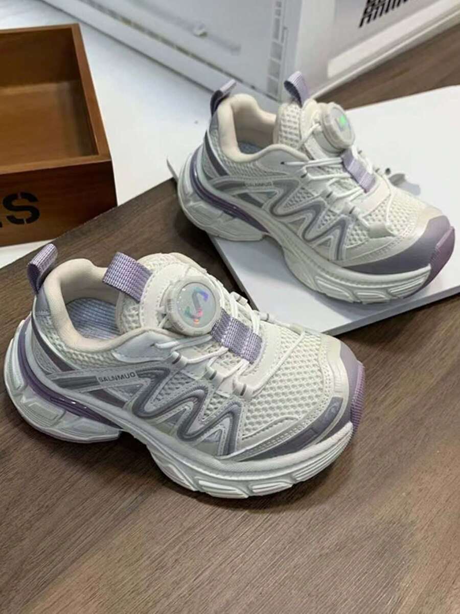 2025年秋季新款儿童运动鞋，男女通用网面透气防滑耐穿休闲运动鞋 - 紫色 - 查看 1