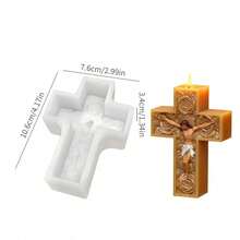 Easter Cross Silicone Mold DIY Handmade Diffuser Stone Ornament Aromatherapy Candle Silicone Mold - Cross - View 2
