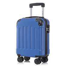 YONSLY 16 Inch Suitcase With Detachable Wheels 360° Combination Lock Double Zipper Soft Rubber Handle Trolley Travel Suitcase For Vacation - 寶藍色 - 查看 10