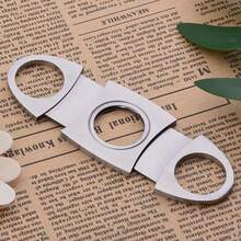 Stainless Steel Cigar Cutter, Sharp Dual Blades Portable Cigar Scissors Accessory Suitable For Cigar Enthusiasts (Black/Silver) - Double-blade  Cutter - View 14