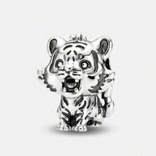 1颗925纯银勇敢老虎珠，适合制作手链、项链等DIY饰品，也可作为礼物送给朋友。 - 集合3 - 查看 13