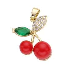 1pc Cherry Series Copper Pendant, Suitable For DIY Jewelry Accessories, Includes Cherry, Heart And Boot Elements, Vintage Style Multi-Purpose Pendant Accessory - Cherry - View 32