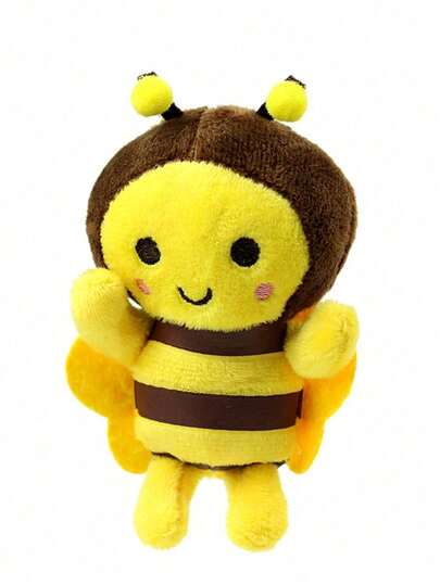 1/2个可爱卡通毛绒蜜蜂手偶，小巧装饰配件，适合作为生日、派对、节日礼物送给家人和朋友，也可作狗狗玩偶、手偶、毛绒玩偶、手偶娃娃、儿童礼物