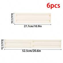 8件/6件/4件/2件装可扩展透明抽屉分隔板套装，用于整理衣物、袜子、玩具，可调节透明/乳白色分隔器，可定制用于家用储物盒和抽屉 - 彩色 - 查看 8