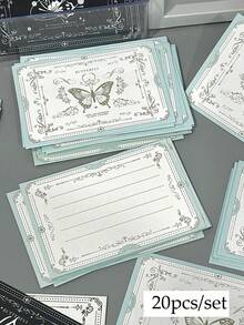 20pcs/Set Creative Ins Style Butterfly Series Message Card Exquisite Handwritten Message Card Festival Birthday Universal Gift Greeting Card - Greeting Cards - View 10