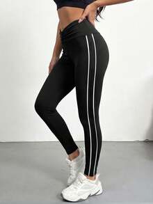 Quần legging nữ ôm sát, co giãn, chất liệu dệt kim, kiểu dáng thường ngày, đa năng cho lễ tốt nghiệp, Giáng sinh, Năm mới, Lễ Tạ ơn và mùa xuân. - màu đen - Xem 3