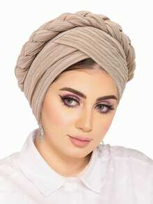 Mũ turban xếp ly lấp lánh kiểu châu Phi, mũ cầu nguyện tết bím, khăn trùm đầu Hijab, mũ Hồi giáo dành cho phụ nữ, mũ hijab turban. - màu sắc - Xem 8