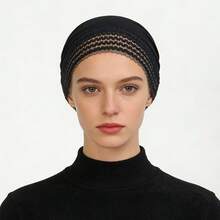 蕾丝内衬帽穆斯林头巾希贾布内衬帽中东头巾帽女士日常时尚头巾 - 蕾絲小帽 - 查看 6
