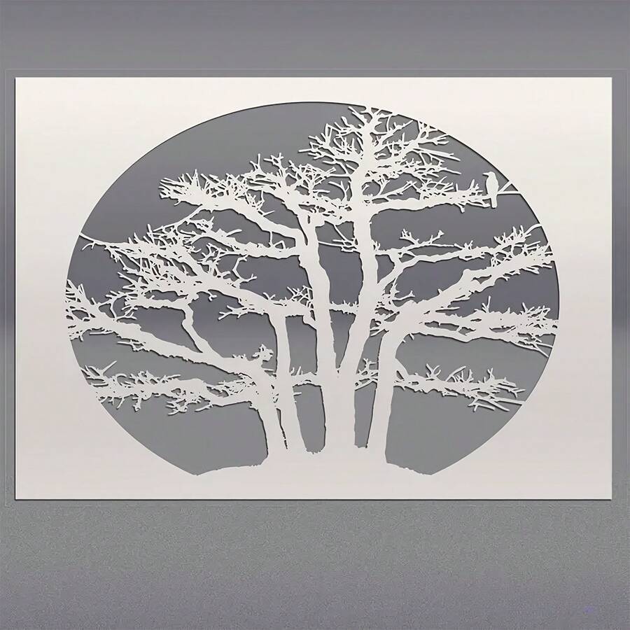 21.0 X 29.7 Cm Reusable Tree Silhouette Painting Template, For Painting, Scrapbooking, Home Decor, Furniture Stencil - A - View 1