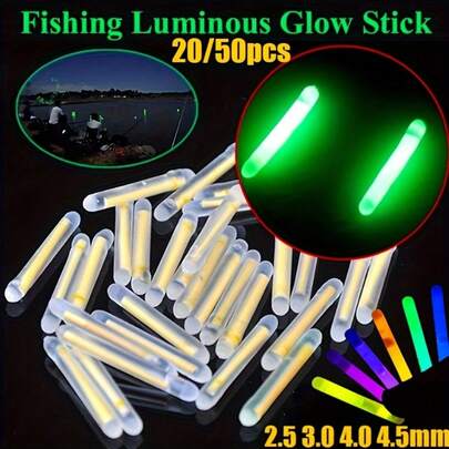 20/50pcs New Firefly 2.5 3.0 4.0 4.5*40mm Suitable For Fishing Float Glow Sticks, Night Light Tools, Bright Dark Glow Sticks, Decorative Atmosphere Firefly Glow Sticks