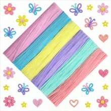 300/600/620 Pcs Pipe Cleaners, Colorful Fuzzy Chenille Stems, 6 Colors Pipe Cleaners Bulk, Pipe Cleaners Craft, Chenille Stems For DIY Flower Making Kit, DIY Craft Supplies For Projects - Multicolor - View 12
