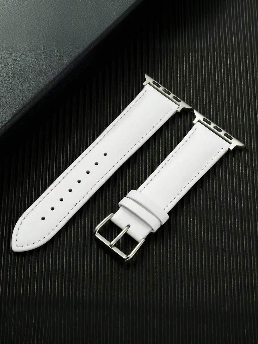 1件經典白色錶帶,適用於38mm、40mm、41mm、42mm、44mm、45mm、46mm、49mm,優雅PU皮革錶帶,適用於Apple Watch Ultra系列11、10、9、8、7、SE3、6、5、4、3、2、1,時尚智慧手錶錶帶,純色時尚錶帶,手錶配件,智慧手錶錶帶,手錶配件 - 白色 - 查看 1