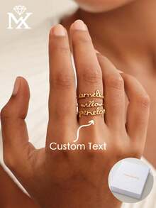 Customizable Personalized Letter Open Ring, Delicate And Exquisite - Multicolor - View 2