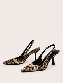 [GEY]Women's Shoes, Sexy Leopard Print Kitten Heels - 2.95 Inches High, Pointed Toe | Stiletto Heel | Breathable Microfiber Fabric | Suitable For All Seasons, Fashionable, Elegant And Simple, Essential High Heels For Dates, Weddings And Banquets, Local Warehouse For Fast Shipping. - 黑色 - 查看 6