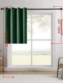 1pc/2pcs Solid Color Polyester Curtains, Energy Blackout Light Blocking Thermal Insulated Curtains For Kitchen, Dining Room, Living Room, Bedroom, Study Room In Black, Deep Grey - Dark Green - View 39