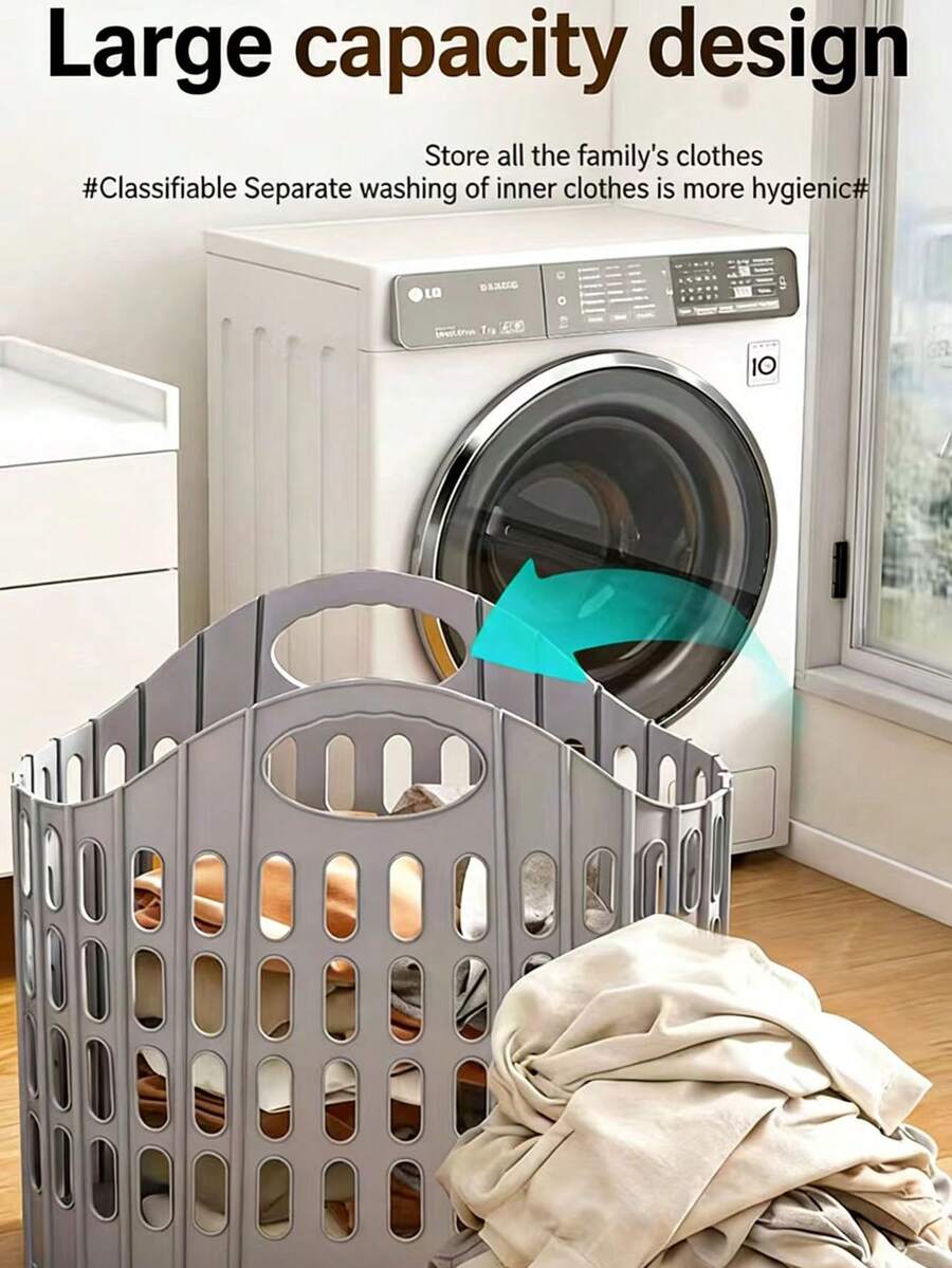 Large Capacity Foldable Dirty Clothes Storage Basket, Bathroom Wall-Mounted Laundry Hamper - Multicolor - View 1