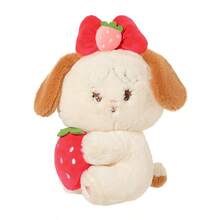 Miniso 1 Stück MIKKO Sophie Welpen/Cami Kaninchen Erdbeere Serie Plüschpuppe, süßes Sitzendes Design, tragbare Innenraumdekoration, niedliches Geburtstagsgeschenk, Polyestermaterial - Verschiedenfarbig - Übersicht 3
