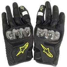 Alpinestars SMX-1 AIR V2 摩托车手套，超细纤维皮革碳纤维材质，适用于骑行、摩托车、越野摩托车、自行车，透气防护，耐磨，触屏操作，男女通用 - 綠色 - 查看 6
