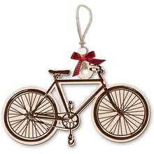 Wooden Ornaments Tree, Cute Bike Shaped Xmas Ornament Decoration, Rider Cycling Ornament Holiday Keepsake Gifts Sport Cycling/Biking Lovers, Cyclists, Riders, Bikers - Initial - View 1