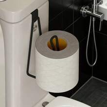 Light Luxury Iron Vertical Tissue Holder, Metal Roll Paper Rack For Kitchen & Dining Table, Simple Desktop Metal Stand - Black - View 2