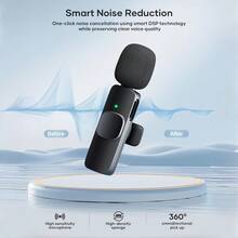 ACHAVE Wireless Lavalier Microphone, Compatible With IOS, Plug And Play, Clip-On Lapel External Mini Lightning Interface Microphone, Suitable For Video Interviews, Vlogs, Etc., Mini Microphone Compatible With Iphone Android Phone For Winter Vacation, Audio/Video Recording, Interviews, Gaming & Live Streaming Vacation Audio Recording Video Recording Interviews Gaming Streaming Live Streaming - Black - View 3