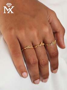 Customizable Personalized Letter Open Ring, Delicate And Exquisite - Multicolor - View 9