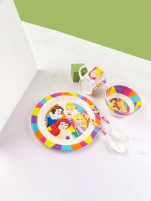 Disney 1件套迪士尼公主系列密胺餐具，包括盘子、碗、杯子、勺子和叉子，适合晚餐和派对，经久耐用，防摔。 - 彩色 - 查看 9