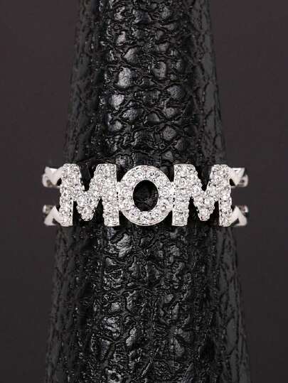 1 pièce Bague en zirconium cubique à la mode pour femmes, cadeau pour la fête des mères, bijoux pour anniversaire