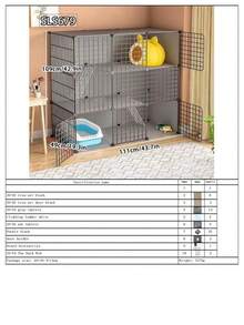 Modular Cat Cage, Cat Game Fence, Cat House, Suitable For Kittens And Adult Cats, Indoor Home Use - Multicolor - View 23