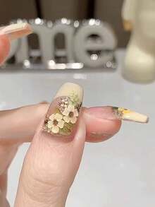 1 Sheet 2026 Spring/Summer Handmade Custom Viral 3D Bee & Flower Nail Art Stickers, Nail Jewelry, Nail Accessories, Nail Decals, Parts, Components, Nail Art - Multicolor - View 6