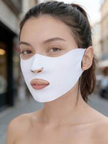 1 Pc Ice Silk Face Mask, Breathable, Suitable For Men And Women, For Outdoor Cycling And Sports, Lightweight, Comfortable And Breathable Design,Face Mask,Masks For Face,Black Mask,Uv Protection Sun Protection Essentials In Summer - Multicolor - View 3