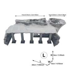 Roman Column Palace Shaped Fish Tank Decor Cave, Gray - C - View 13