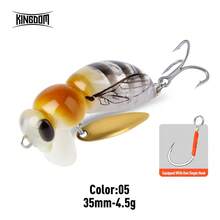 Mồi câu cá Kingdom 1PC Wasp Minnow Bait Bionic, kích thước 35mm (3.9g/4.5g) và 43mm (4.8g/6.1g), nổi và chìm chậm, làm bằng nhựa ABS, mồi cứng, kèm một lưỡi câu đơn, thích hợp cho câu cá nước ngọt và nước mặn. - Nhiều màu - Xem 30