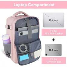 Travel Backpack For Women, Carry On Backpack With Water Bottle Pocket & Shoe Pouch, TSA 15.6inch Laptop Mochila Flight Approved, Nurse Bag Casual Daypack For Weekender Business Hiking, Pink - Large-amourpink - View 5