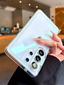 高清透明摄像头镜头保护亚克力防摔手机壳，兼容三星S26 Ultra、Galaxy S26 Plus、S25 Ultra、S24 Ultra、S23 Ultra、S22 Ultra、S25、S24 Plus、A57、A56、A55，简约透明防震电镀按键保护边框 - 無色 - 查看 5