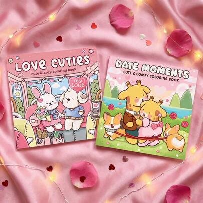 1 Bộ Sách Tô Màu Tình Yêu Dễ Thương & Khoảnh Khắc Hẹn Hò: Những Cảnh Cặp Đôi và Hẹn Hò Đáng Yêu, Thích Hợp Cho Các Cặp Đôi Và Giúp Giảm Căng Thẳng, Món Quà Hoàn Hảo Cho Mùa Cưới Và Ngày của Mẹ.