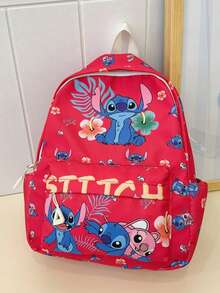 Ba lô Lilo & Stitch dành cho nữ và thanh thiếu niên - Ba lô họa tiết hoa và kem thời trang - Ba lô du lịch/sử dụng hàng ngày dung tích lớn, thiết kế nhiều ngăn - Túi xách thời trang cho học sinh, dây đeo vai có thể điều chỉnh - Sản phẩm được cấp phép chính thức - Nhiều màu - Xem 16