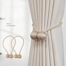 2pcs Magnetic Curtain Tieback, Earphone-Shaped Window Curtain Buckle, No Drilling Curtain Holder - Multicolor - View 15