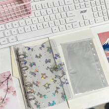A6 Transparent Color-Changing Butterfly Polka Dot Binder, Transparent Soft Cover Binder Set, Replaceable Album Binder Refill, Replaceable Inner Pages, High-Quality PP Material, Transparent PET Sticker Board, Binder Back Paper, Suitable For Storing Beautiful Photos, Sticker Books, Stamp Books - Multicolor - View 21