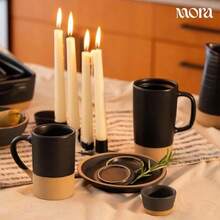 Mora Ceramics Tea Cup With Loose Leaf Infuser, Spoon And Lid, 12 Oz, Microwave And Dishwasher  Coffee Mug - Rustic Matte Ceramic Glaze, Modern Herbal Tea Strainer - Great Gift For Women, Flint - Cam thảo - Xem 4